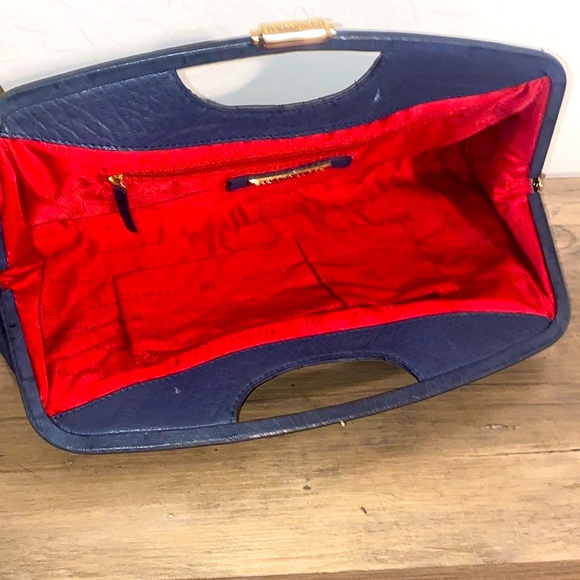 Elliott Lucca Blue Studded Leather Long Clutch EUC - Picture 3 of 13